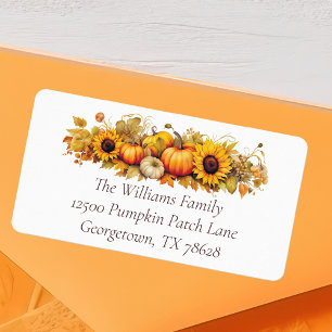 Cute Thanksgiving Pumpkins Fall Return Adress Label
