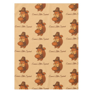cute Thanksgiving Squirrel Pumpkin illustration Tablecloth