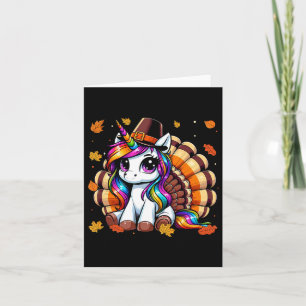 Cute Thanksgiving Toddler Turkey Unicorn Girls Kid Card