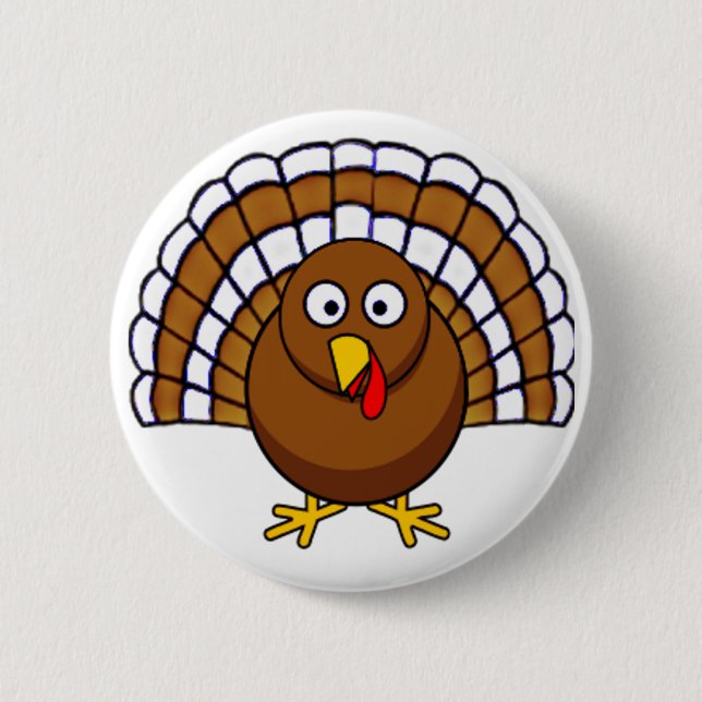 Cute Thanksgiving Turkey 6 Cm Round Badge (Front)