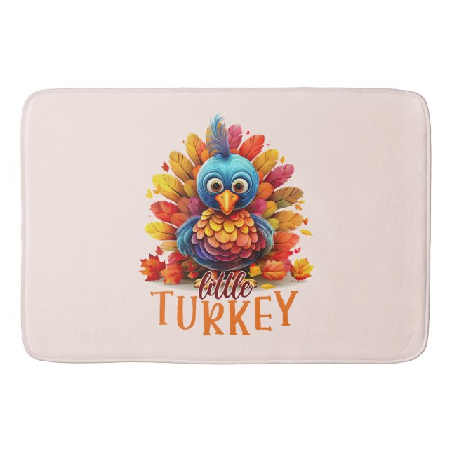 Cute Thanksgiving Turkey Bath Mat (Front)