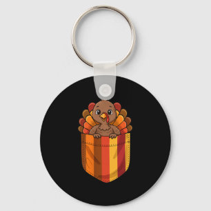 Cute Thanksgiving Turkey Cket Men Women Kids Key Ring