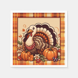 Cute Thanksgiving turkey dinner party Napkin