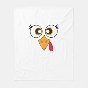 Cute Thanksgiving Turkey Face Shirt Women Girls Tu Fleece Blanket