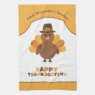 Cute Thanksgiving Turkey Holiday Cooking Gift Tea Towel