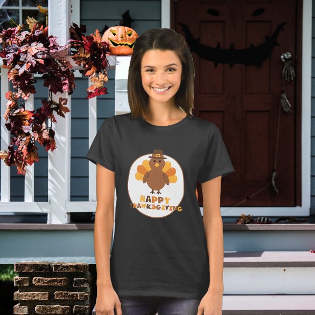 Cute Thanksgiving Turkey Holiday  T-Shirt (Creator Uploaded)