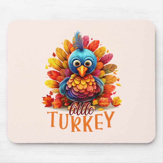 Cute Thanksgiving Turkey Mouse Pad (Front)