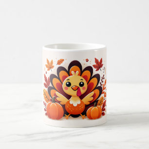 Cute Thanksgiving Turkey Mug Autumn Coffee Cup