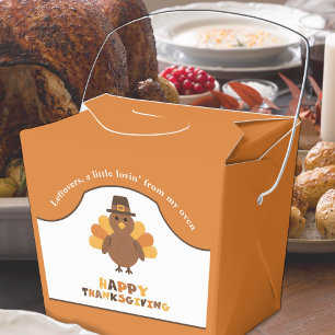 Cute Thanksgiving Turkey Orange Leftovers Take Out Favour Box