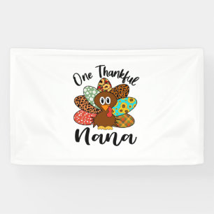 Cute Thanksgiving Turkey Plaid Sunflower Thankful Banner