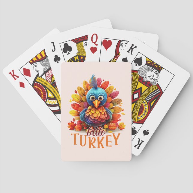 Cute Thanksgiving Turkey Playing Cards (Back)