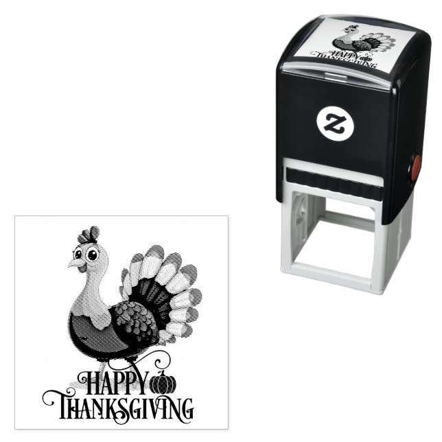 Cute Thanksgiving Turkey Self-inking Stamp (In Situ)