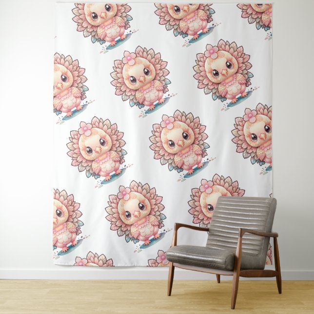 Cute Thanksgiving Turkey Tapestry (In Situ)