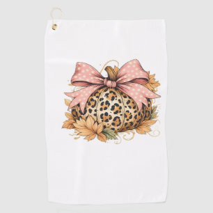Cute Thanksgiving Turkey with Sparkling Feathers C Golf Towel