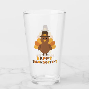 Cute Thanksgiving Turkey Yellow Orange Brown Glass