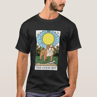 Cute The Good Boy Bulldog Aesthetic Tarot Card Pup T-Shirt