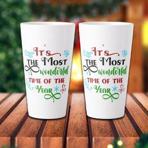 Cute 'The Most Woderful Time' Christmas  Latte Mug