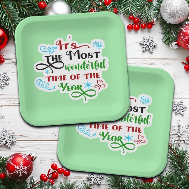 Cute 'The Most Woderful Time' Christmas  Paper Plate (Creator Uploaded)