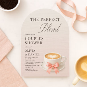 Cute The Perfect Blend Coffee Couples Shower  Invitation