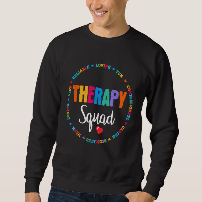 Cute Therapy Squad Physical Therapist Team Back To Sweatshirt (Front)