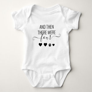 Cute There Were Four Hearts Paw Print Baby Bodysuit