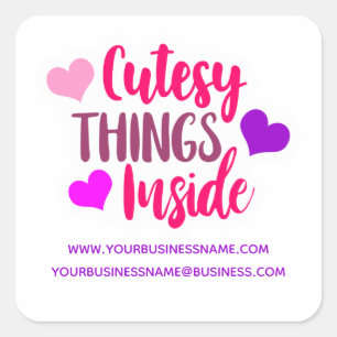 Cute Things Inside Business Square Sticker