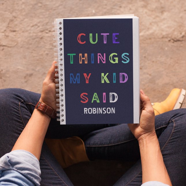 Cute Things My Kid Said | Custom Name Personalised Notebook (Creator Uploaded)