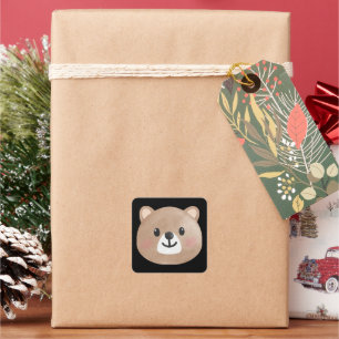 Cute 'This Book Belongs' Koala Name Kids Bookplate Square Sticker