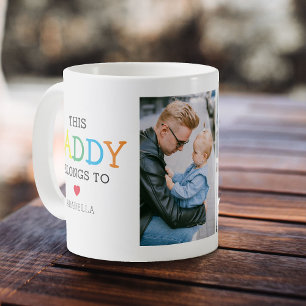 Cute 'This Daddy Belongs To' Photo Collage Coffee Mug