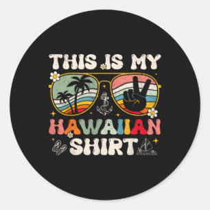 Cute This Is My Hawaiian Tropical Luau Costume Par Classic Round Sticker