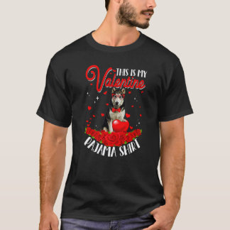 Cute This Is My Valentine Pajama Siberian Husky Do T-Shirt