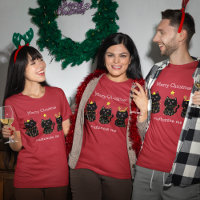 Cute Three Cat Christmas Lights Custom Red Holiday