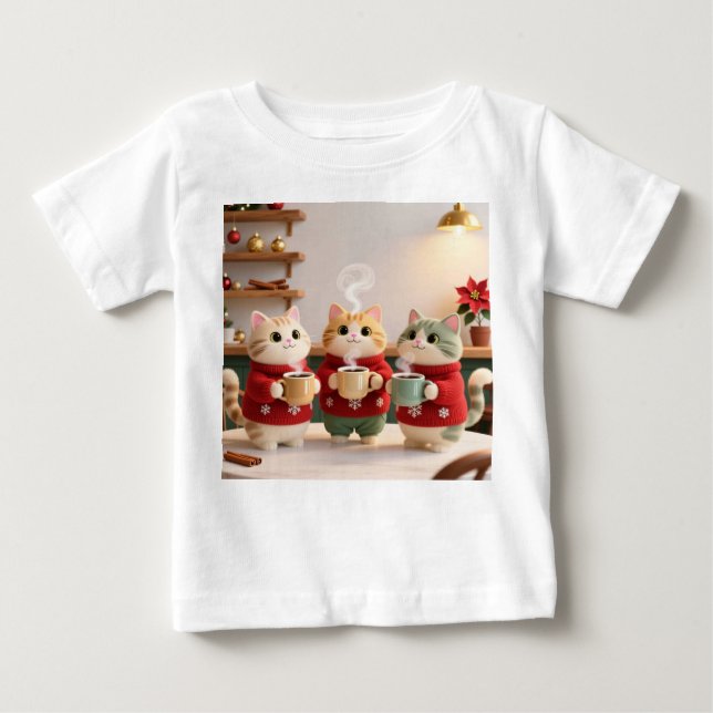 Cute Three Cats Baby Jersey T-Shirt (Front)