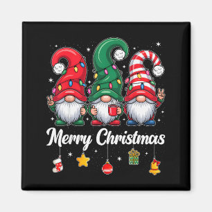 Cute Three Gnomes Merry Christmas Women Girls Kids Magnet