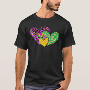 Cute Three Hearts Leopard Lucky Shamrock St Patric T-Shirt