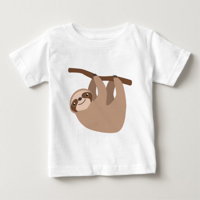 Cute Three-Toed Sloth Baby T-Shirt (Front)