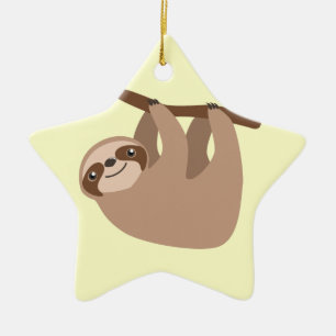 Cute Three-Toed Sloth Ceramic Tree Decoration