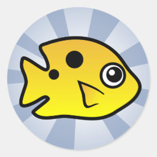 Cute Threespot Damselfish Classic Round Sticker