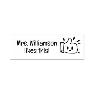 Cute Thumbs Up Custom Teacher Stamp for Classroom