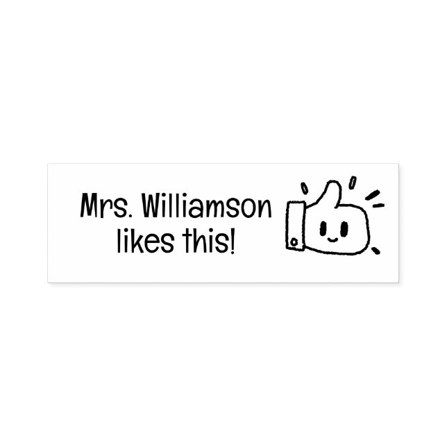 Cute Thumbs Up Custom Teacher Stamp for Classroom (Design)