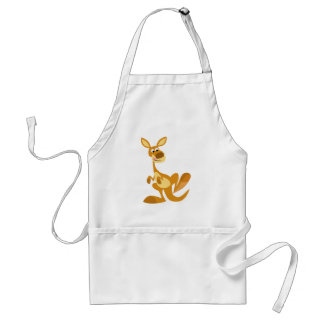 Cute Thumping Cartoon Kangaroo Apron