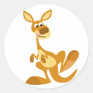 Cute Thumping Cartoon Kangaroo Sticker