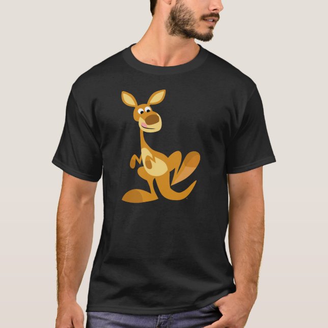 Cute Thumping Cartoon Kangaroo T-Shirt (Front)