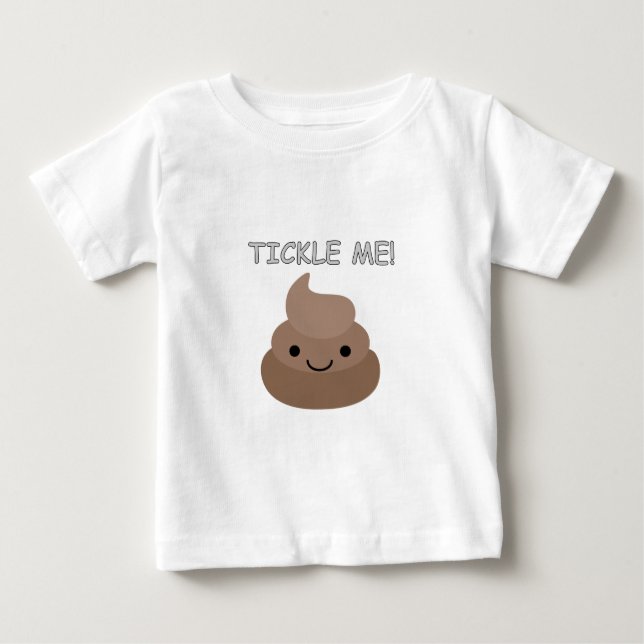 Cute Tickle Me Poop Emoji Baby T-Shirt (Front)