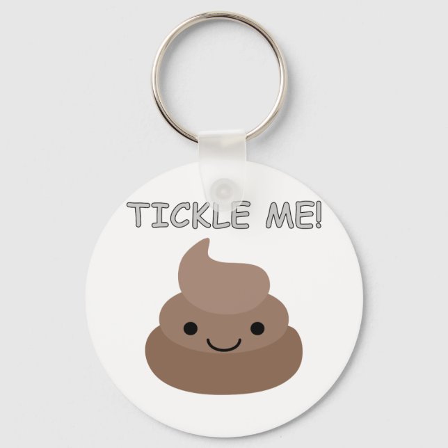 Cute Tickle Me Poop Emoji Key Ring (Front)