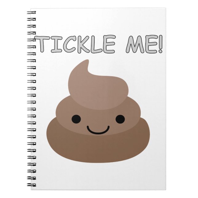 Cute Tickle Me Poop Emoji Spiral Notebook (Front)