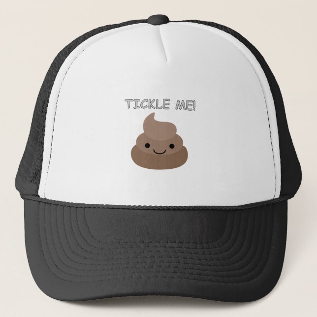 Cute Tickle Me Poop Emoji Trucker Hat (Front)
