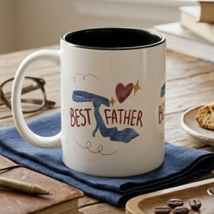 Cute Tie and Heart Best Father Coffee Mug