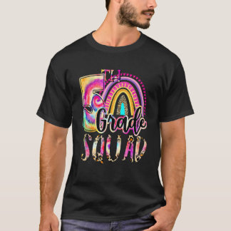 Cute Tie Dye 5th Grade Squad Teacher Student Back T-Shirt