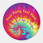 Cute Tie Dye Birthday Party Favours with Your Text